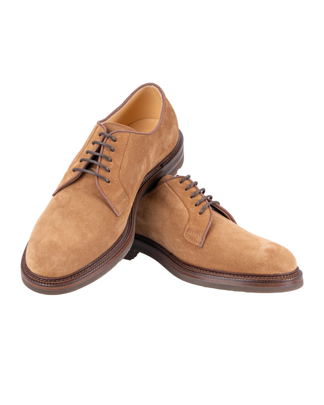 shop BRUNELLO CUCINELLI  Scarpe: Brunello Cucinelli derby in camoscio.
Chiusura con lacci tondi in tessuto cerato.
Lacci di scorta tondi in tessuto cerato.
Fodera in pelle.
Suola in cuoio e poliuretano espanso leggero.
Composizione: VERA PELLE.
Made in Italy.. MZUPEAX810-C8050 number 3139762